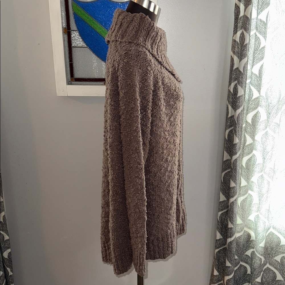 Anthropologie Moth Brown Boucle Knit Cowl Neck Sweater SZ XL - Picture 7 of 10